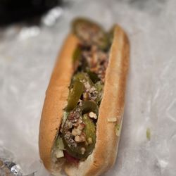 Yacht Club - The Lorraine Dog- Cheeseball Spread/Celery Remoulade/Pickled Pepper/Pecans
