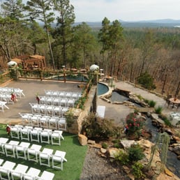 from the deck of the lodge overlooking the wedding venue from the deck of the lodge overlooking the wedding venue