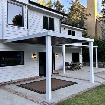 Elite LA Patios - White framing, black trellis. Love it! - Patio Coverings Near Me