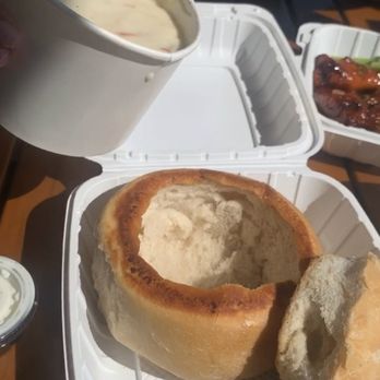 Wooly's - Calm Chowder w/ Bread bowl - Seafood Near Me - Pismo Beach, California Wooly's - Calm Chowder w/ Bread bowl - Seafood Near Me - Pismo Beach, California