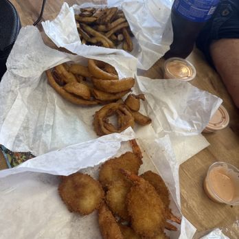 Ray's Place - Here we have prawns onion rings and French fries hot and delicious. - Convenience Stores Near Me - Hoquiam, Washington