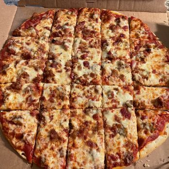 Jimano's Pizzeria - 16" sausage and bacon thin crust - Pizza Near Me - Mundelein, Illinois Jimano's Pizzeria - 16" sausage and bacon thin crust - Pizza Near Me - Mundelein, Illinois