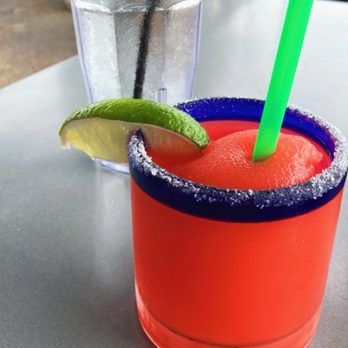 Mi Padres - Strawberry margarita. Sugar rim - Mexican Near Me - Baton Rouge, Louisiana