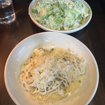 Gilt Bar - Top: caesar salad; bottom: truffle bucatini - New American Near Me - Chicago, Illinois