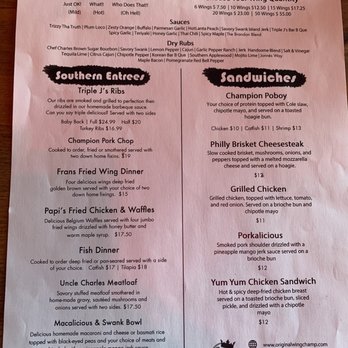 Wing Champ - Menu - Chicken Wings Near Me - Sharonville, Ohio