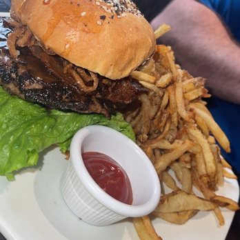 Local Goat - TN Whiskey Glazed Burger* - New American Near Me - Pigeon Forge, Tennessee