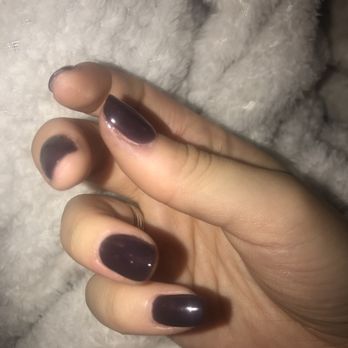 Angel Tips Nail Spa - All purple powder left on the sides - Nail Salons Near Me - Whitestone, New York Angel Tips Nail Spa - All purple powder left on the sides - Nail Salons Near Me - Whitestone, New York