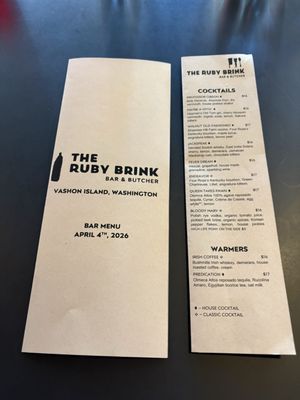 Menu photo 1 The Ruby Brink Vashon, WA Menu photo 1 The Ruby Brink Vashon, WA
