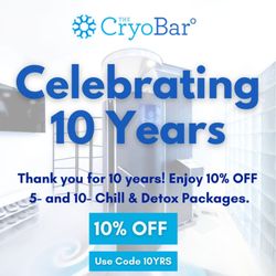 The CryoBar West Loop - Celebrate 10 years with us!
