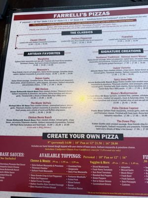 Menu photo 1 Farrelli's Pizza Puyallup, WA Menu photo 1 Farrelli's Pizza Puyallup, WA