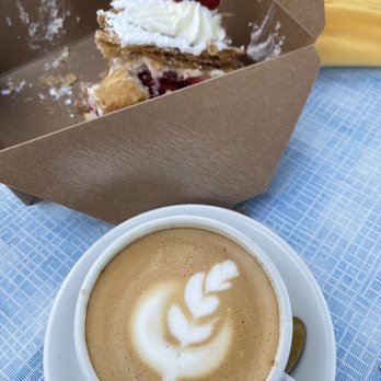 Immigrant Son Caffe - Finished with a Cappuccino and a pastry - New American Near Me - Ventura, California