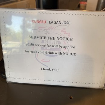 Kung Fu Tea - Service fee - Bubble Tea Near Me - San Jose, California