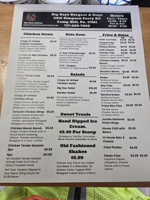 Menu photo 2 Big Ray's Burgers & Dogs Camp Hill, PA