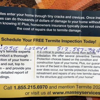 Massey Services - Business card - Pest Control Near Me - Leander, Texas