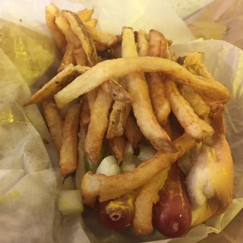 Gene & Jude's - a double with everything... SO good! - Fast Food Near Me - River Grove, Illinois Gene & Jude's - a double with everything... SO good! - Fast Food Near Me - River Grove, Illinois