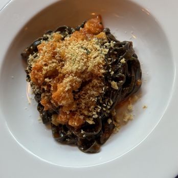 Cucina Morini - Taglioni Neri. $18 squid ink, shellfish ragu, calabrian chili butter. - Italian Near Me - Washington, DC, District of Columbia Cucina Morini - Taglioni Neri. $18 squid ink, shellfish ragu, calabrian chili butter. - Italian Near Me - Washington, DC, District of Columbia