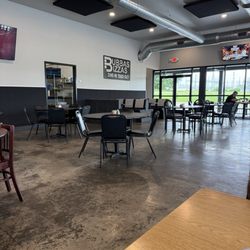 Bubbas Pizzas - Dining room has lots of space between tables.