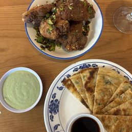 Wings and scallion pancake Wings and scallion pancake