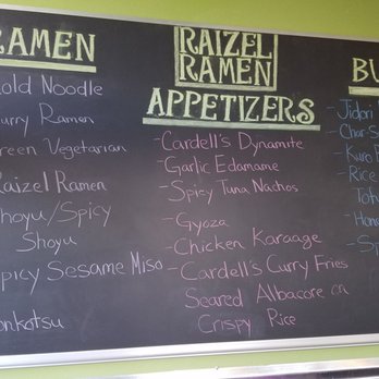 Raizel Ramen - Chalk board menu, subject to change. - Ramen Near Me - Palmdale, California Raizel Ramen - Chalk board menu, subject to change. - Ramen Near Me - Palmdale, California