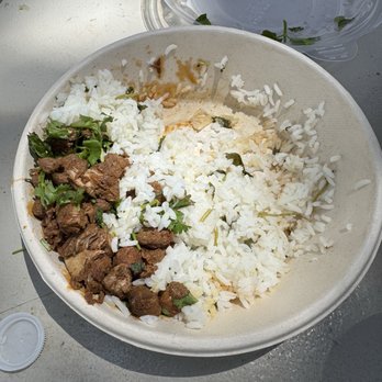 QDOBA Mexican Eats - Portion size. This isn't eaten (only food shifted from walking to the park) - Mexican Near Me - Enterprise, Nevada
