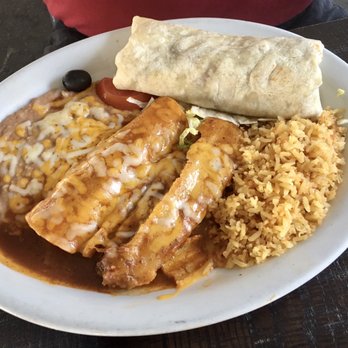 Toledo's Mexican Restaurant - Clovis - Three Item Combo Plate, Burrito, Enchilada, Tamale with Beans and Rice - Mexican Near Me - Clovis, California