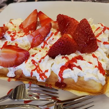 Opolska - Waffle with strawberries - Polish Near Me - Schamburg, Illinois Opolska - Waffle with strawberries - Polish Near Me - Schamburg, Illinois