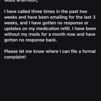 Eagle View Psychiatry - When they stopped responding to all of my emails (this was sent after sending 2 others) - Psychiatrists Near Me - Sacramento, California