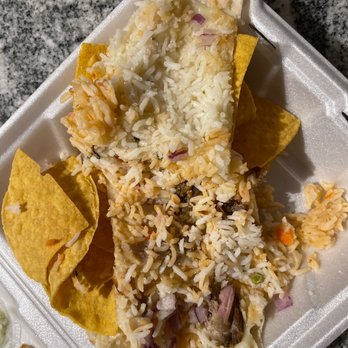Burritos & Beer - There's literally like 3 pieces of meat..... - Mexican Near Me - Fishers, Indiana