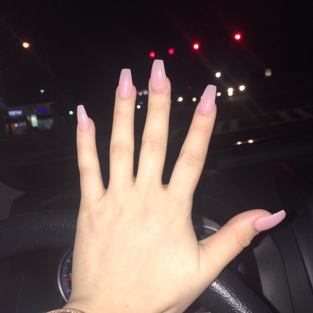 Angel Nails - Nude natural pink coffin shape nails done by Lily - Nail Salons Near Me - Lilburn, Georgia Angel Nails - Nude natural pink coffin shape nails done by Lily - Nail Salons Near Me - Lilburn, Georgia