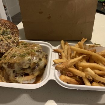 Zinburger - Double El Diablo burger with large fries. - Burgers Near Me - Phoenix, Arizona Zinburger - Double El Diablo burger with large fries. - Burgers Near Me - Phoenix, Arizona