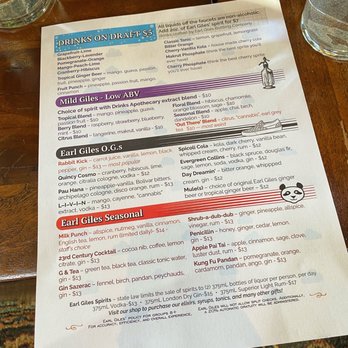 Earl Giles Distillery - Drink menu - Distilleries Near Me - Minneapolis, Minnesota