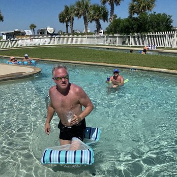 Galveston Island KOA  - Enjoying the lazy river - Campgrounds Near Me - Galveston, Texas