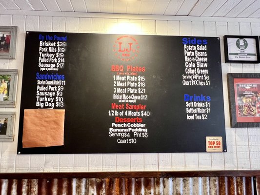 Menu photo 6 LJ's BBQ Brenham, TX