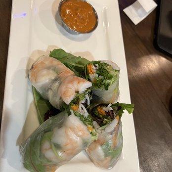 NUA Thai - Shrimp summer roll with peanut sauce - Thai Near Me - Houston, Texas NUA Thai - Shrimp summer roll with peanut sauce - Thai Near Me - Houston, Texas