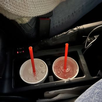 Habit Burger & Grill - two cups of juice in a cup holder - Burgers Near Me - Bakersfield, California