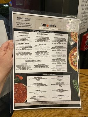 Menu photo 4 Antonio's Artisan Pizza Los Angeles, CA