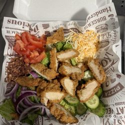 Yummy Eats - Dive in the spring with our grilled or fried chicken salad pears, Great with ranch dressing or blue cheese dressing. $13.
