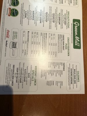 Menu photo 4 Green Mill Restaurant & Bar Shoreview, MN