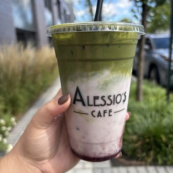 Alessio's Cafe - Blueberry Matcha (2/5) - Cafes Near Me - Weehawken, New Jersey