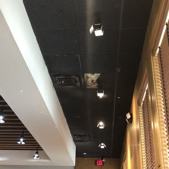 Cantina Laredo - missing ceiling tile with insulation coming through right next to an air vent is not very sanitary. - Mexican Near Me - Jacksonville, Florida Cantina Laredo - missing ceiling tile with insulation coming through right next to an air vent is not very sanitary. - Mexican Near Me - Jacksonville, Florida