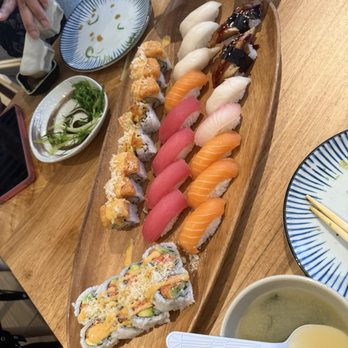 Mrs Momo Sushi - Lunch order - Dinosaur and forget its name special makis plus a variety of nigiri. - Pan Asian Near Me - Warwick, Rhode Island Mrs Momo Sushi - Lunch order - Dinosaur and forget its name special makis plus a variety of nigiri. - Pan Asian Near Me - Warwick, Rhode Island