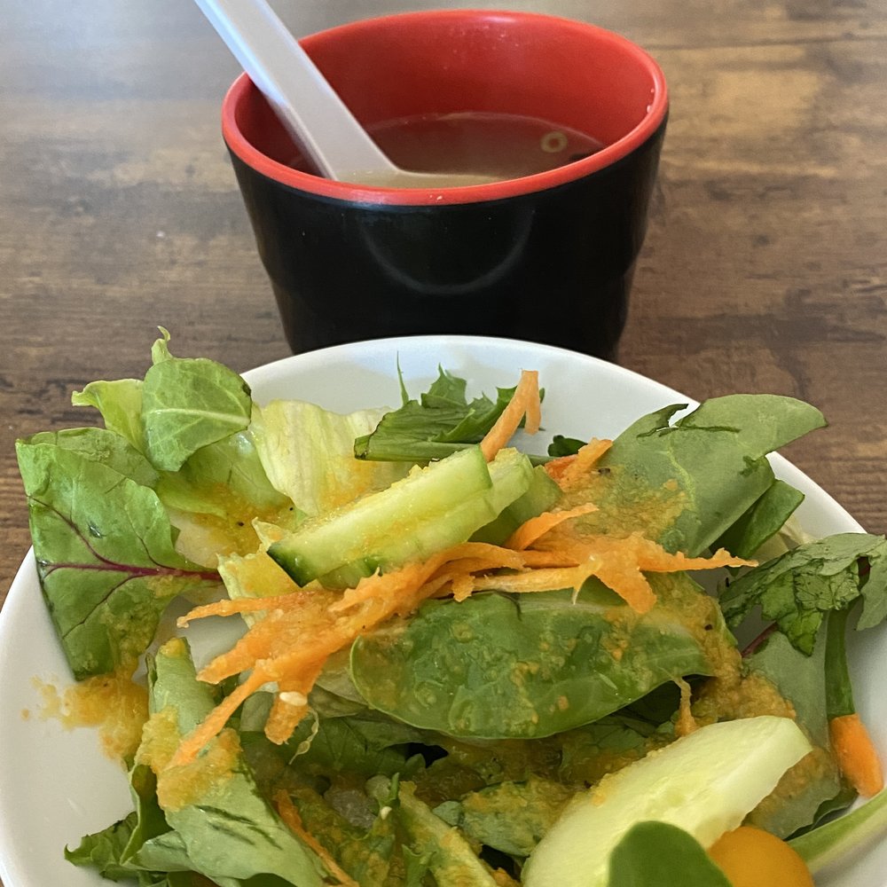 ginger salad and miso soup ginger salad and miso soup