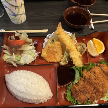 Hiro Sushi - Bento with mixed tempura and pork katsu - Japanese Near Me - Scottsdale, Arizona Hiro Sushi - Bento with mixed tempura and pork katsu - Japanese Near Me - Scottsdale, Arizona