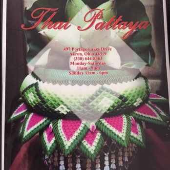 Thai Pattaya Restaurant - menu cover - Bubble Tea Near Me - Akron, Ohio