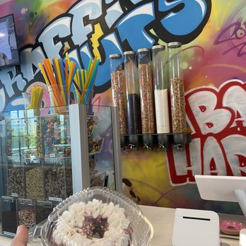 Graffiti Donuts - Birthday cake donut and pay area - Coffee & Tea Near Me - Bar Harbor, Maine
