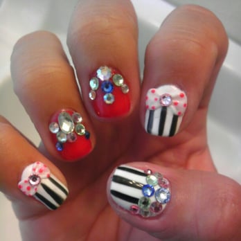 Holly Nails Spa - Gel manicure with nail art, 3D art and stones. Done by Maggie. - Nail Salons Near Me - Temple City, California