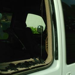 Aransas Glass - 97 gmc van small side door,black,opens