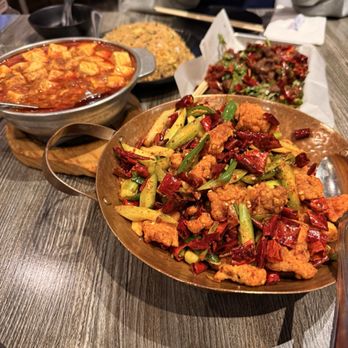 Sichuan Impression - mapo 麻婆豆腐Ma-po Tofu; 香辣鸡丁Stir-Fried Chili Chicken竹签羊肉Mini Lamb Skewer - Chinese Near Me - Tustin, California