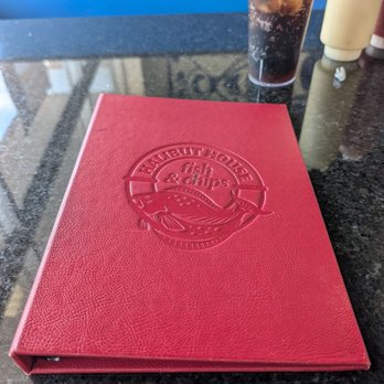 Halibut House Fish & Chips - Menu with my Diet Coke in the background - Fish & Chips Near Me - Pickering, Ontario Halibut House Fish & Chips - Menu with my Diet Coke in the background - Fish & Chips Near Me - Pickering, Ontario