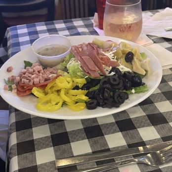 Bada Bing Pizza - Split Antipasto salad, garlic knots, veggie pizza. All very good. - Italian Near Me - Fort Myers, Florida